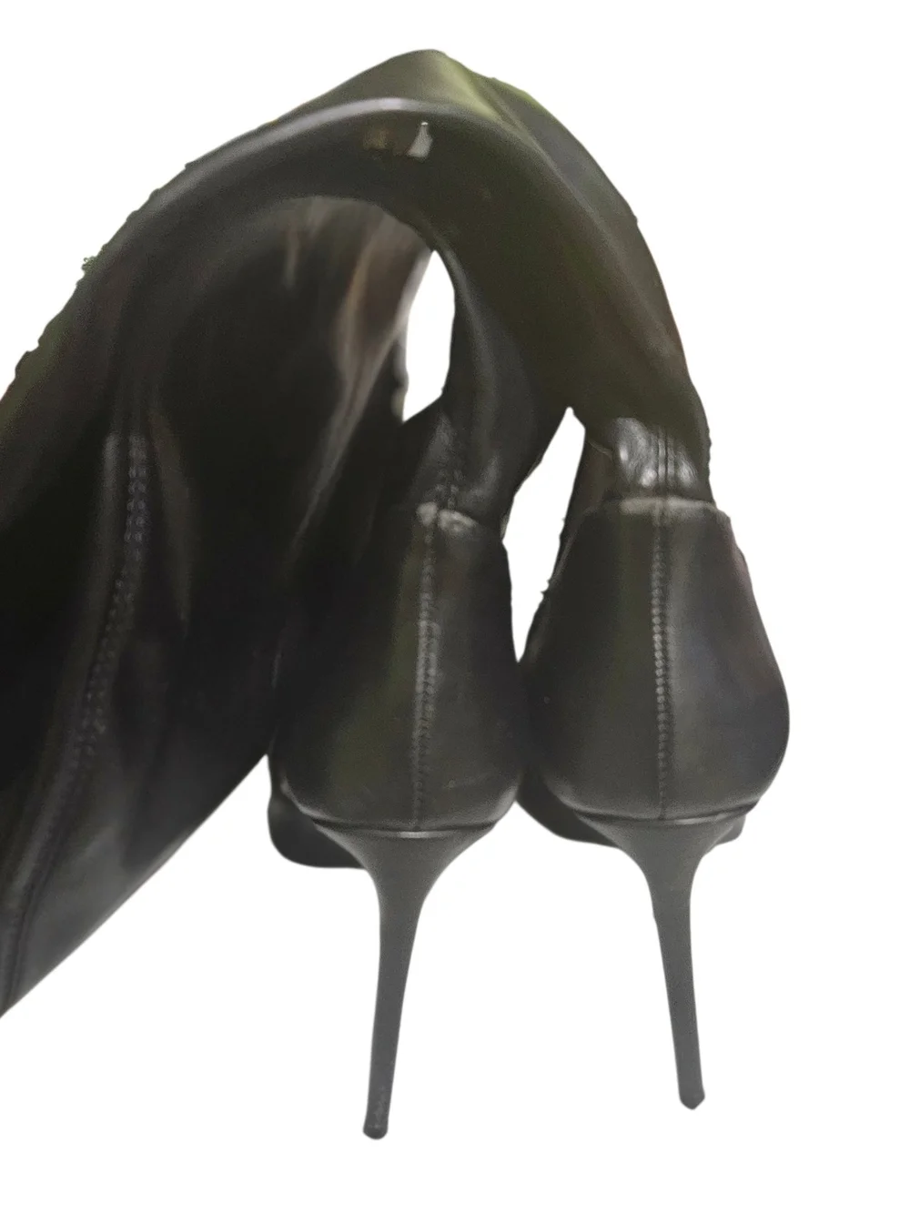 ​Steve Madden Viktory Black Faux Leather Over-the-Knee Stiletto Boots Women's 8